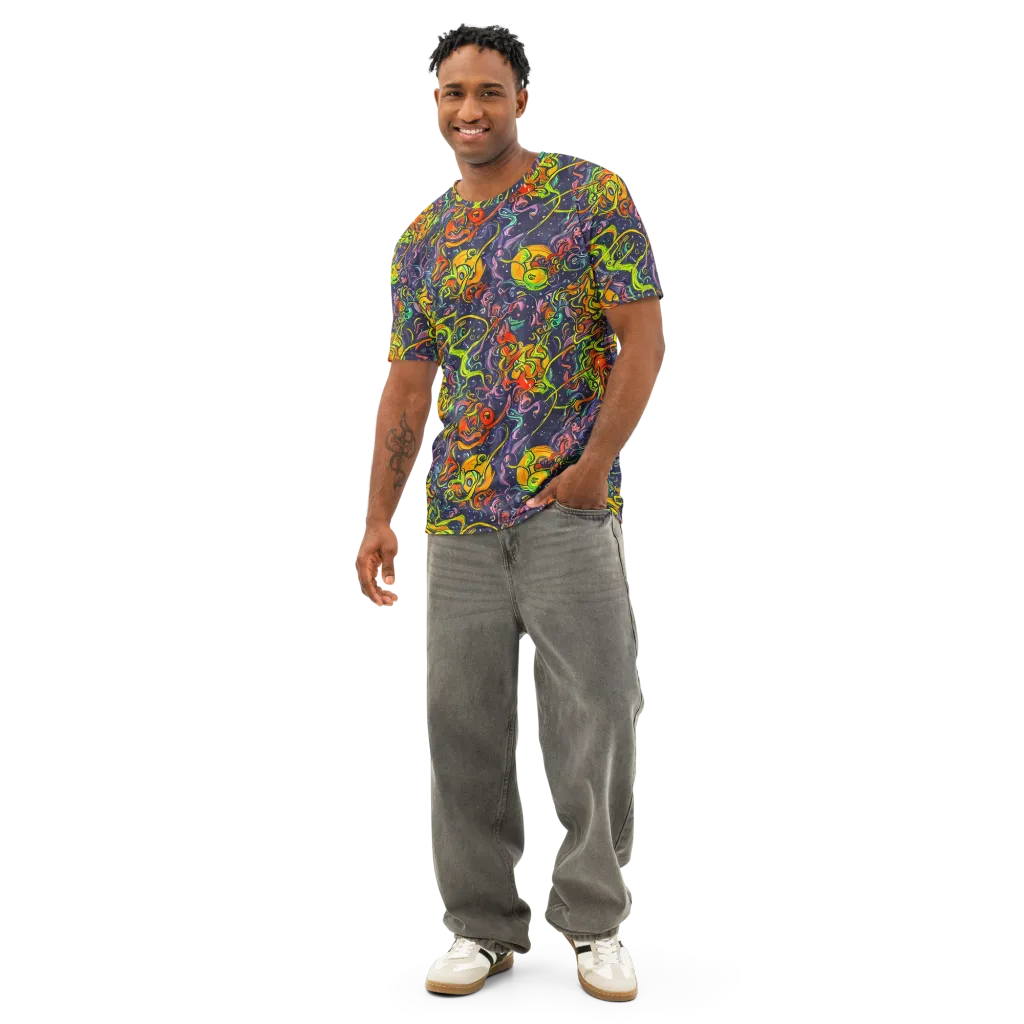 Starlit Medley on Men's Cotton Crew Neck T-Shirt — Front