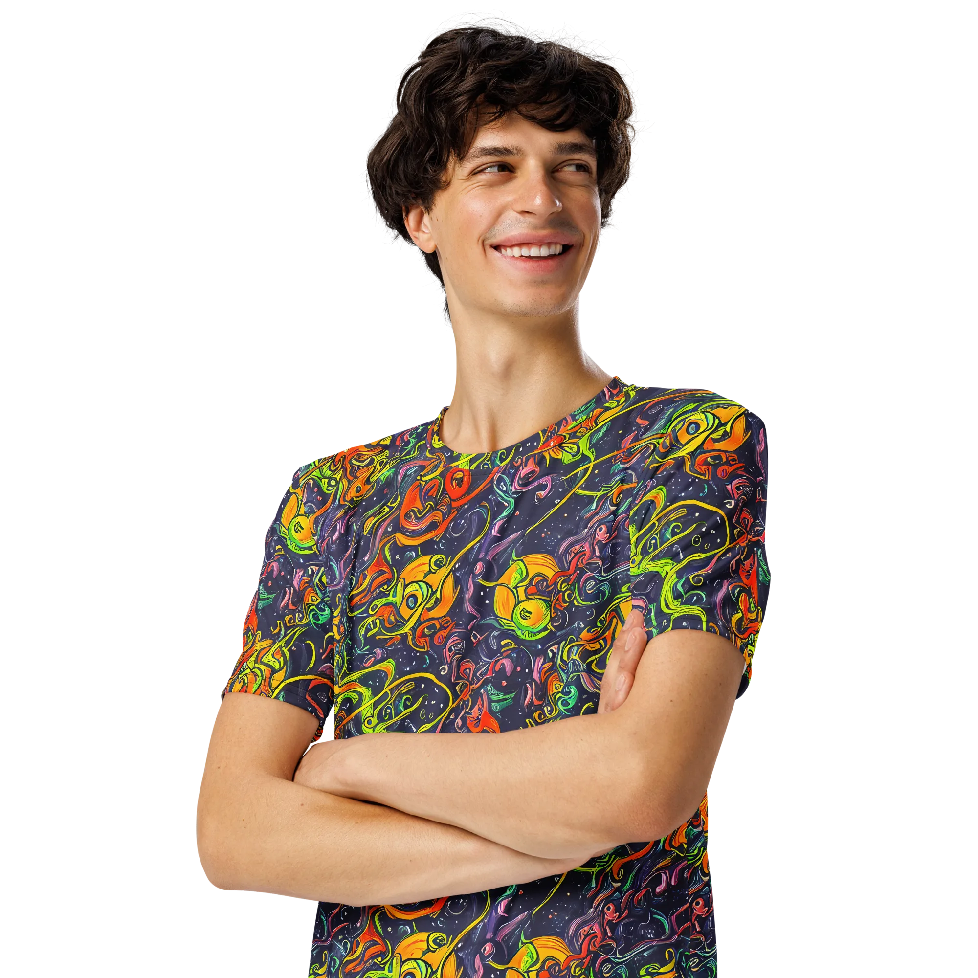 Starlit Medley on Men's Crew Neck T-Shirt — Left Front