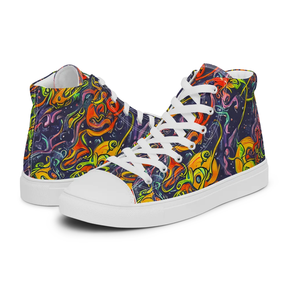 Starlit Medley on Men's High Top Canvas Shoes — Left
