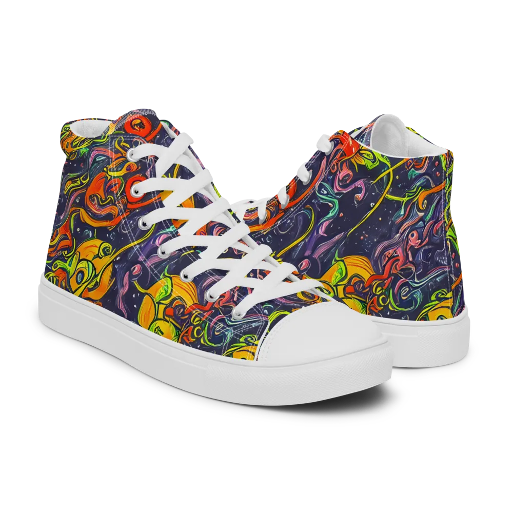 Starlit Medley on Men's High Top Canvas Shoes — Right