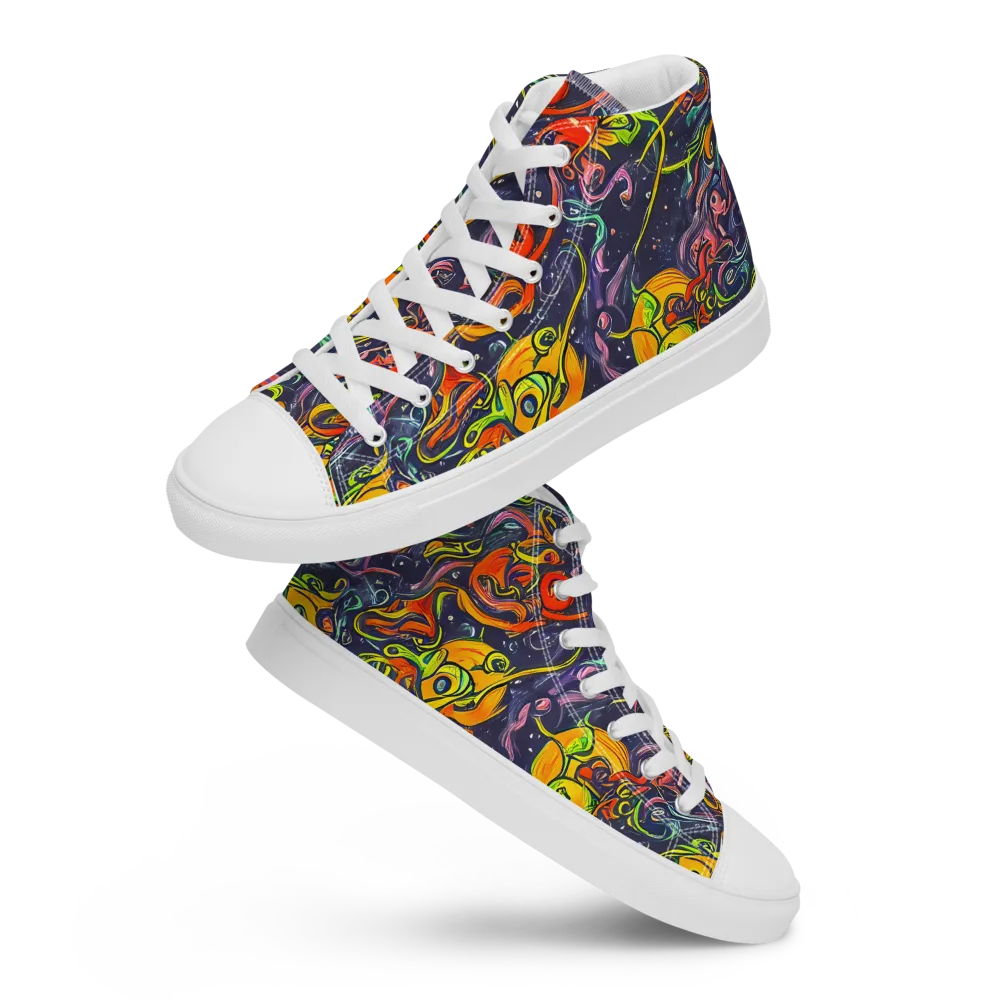 Starlit Medley on Men's High Top Canvas Shoes — Front