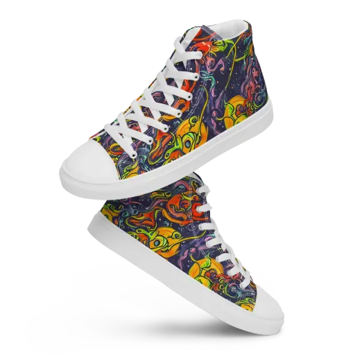 Starlit Medley on a Men's High Top Canvas Shoes
