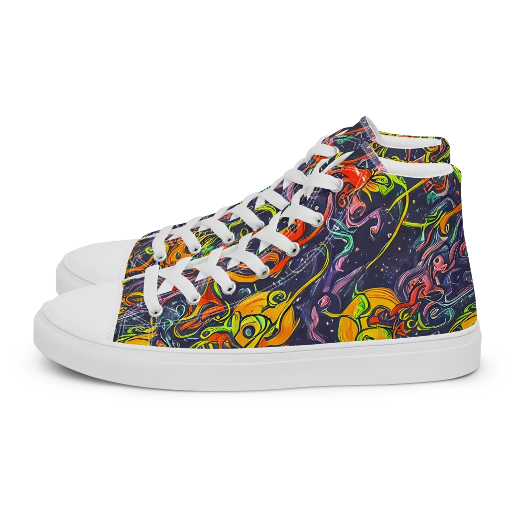 Starlit Medley on Women's High Top Canvas Shoes — Left