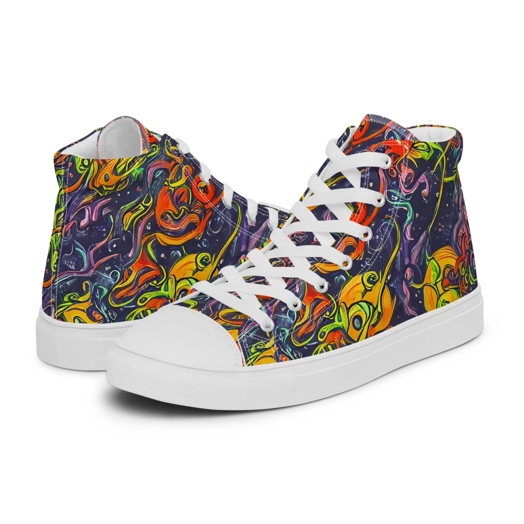 Starlit Medley on Women's High Top Canvas Shoes — Left