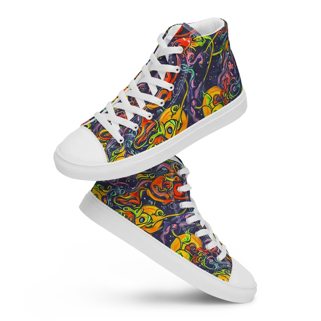 Starlit Medley on Women's High Top Canvas Shoes — Front