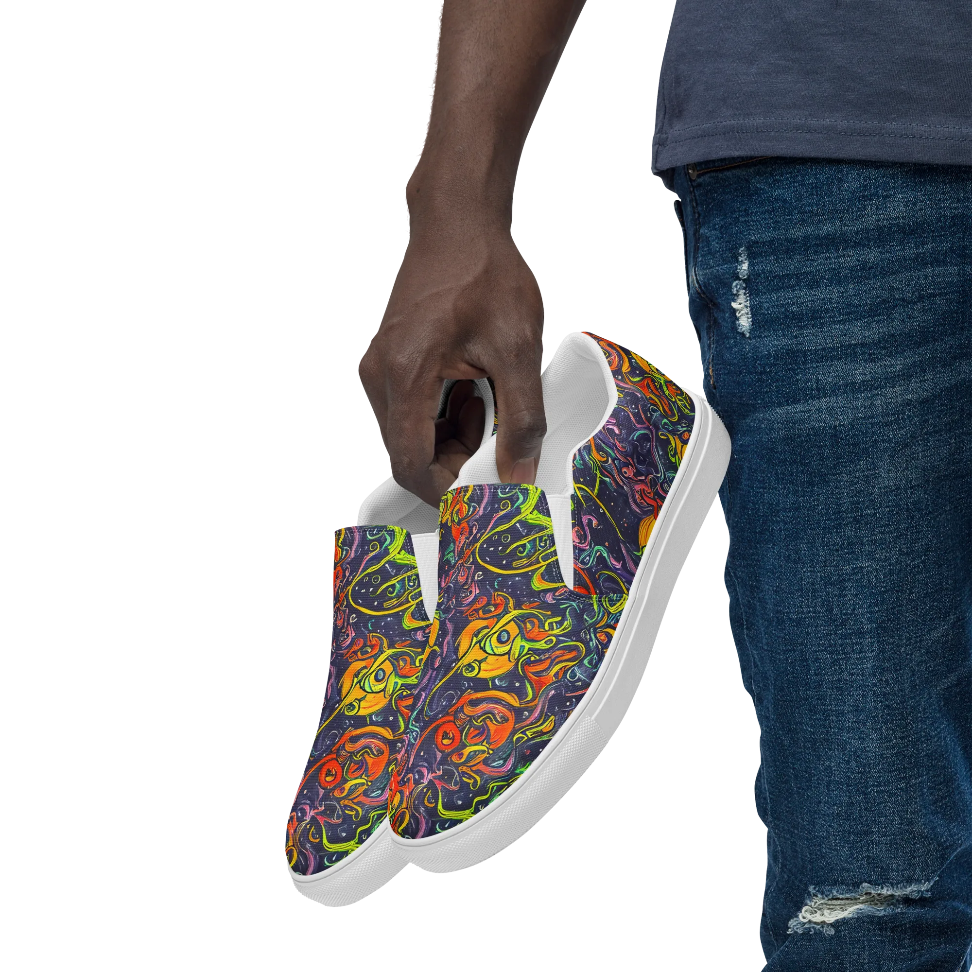 Starlit Medley on Men's Slip-On Canvas Shoes — Left Front