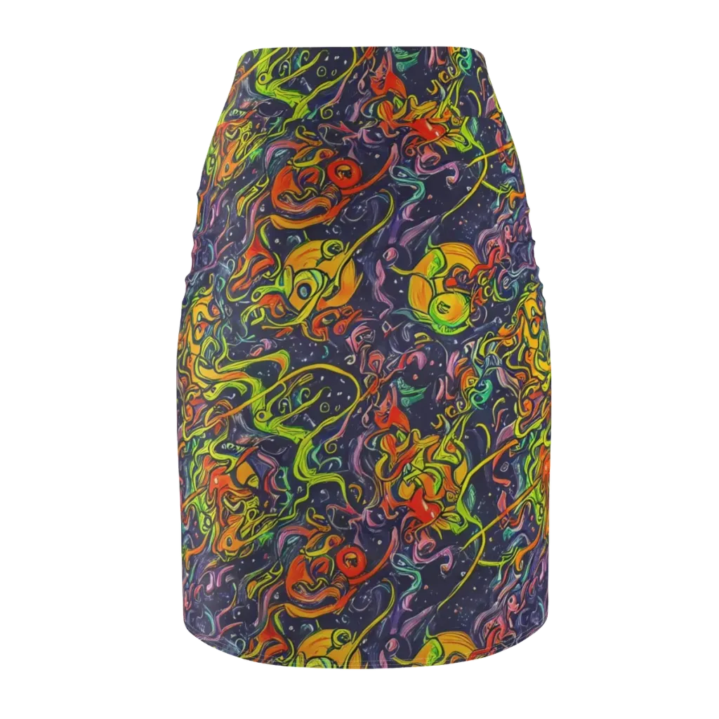 Starlit Medley on Pencil Skirt — Back