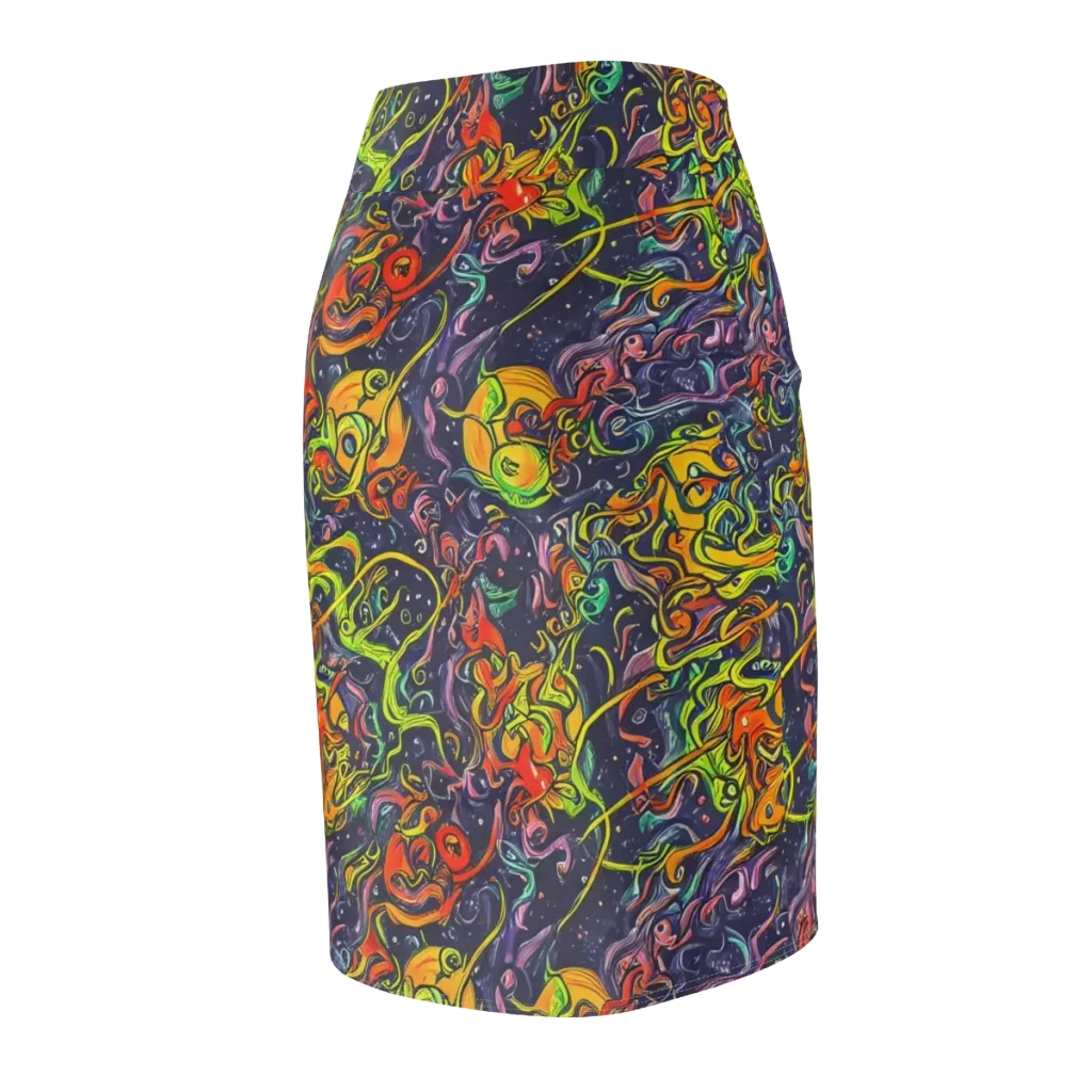 Starlit Medley on Pencil Skirt — Back Side