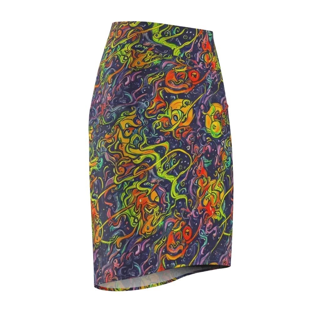 Starlit Medley on Pencil Skirt — Front Side