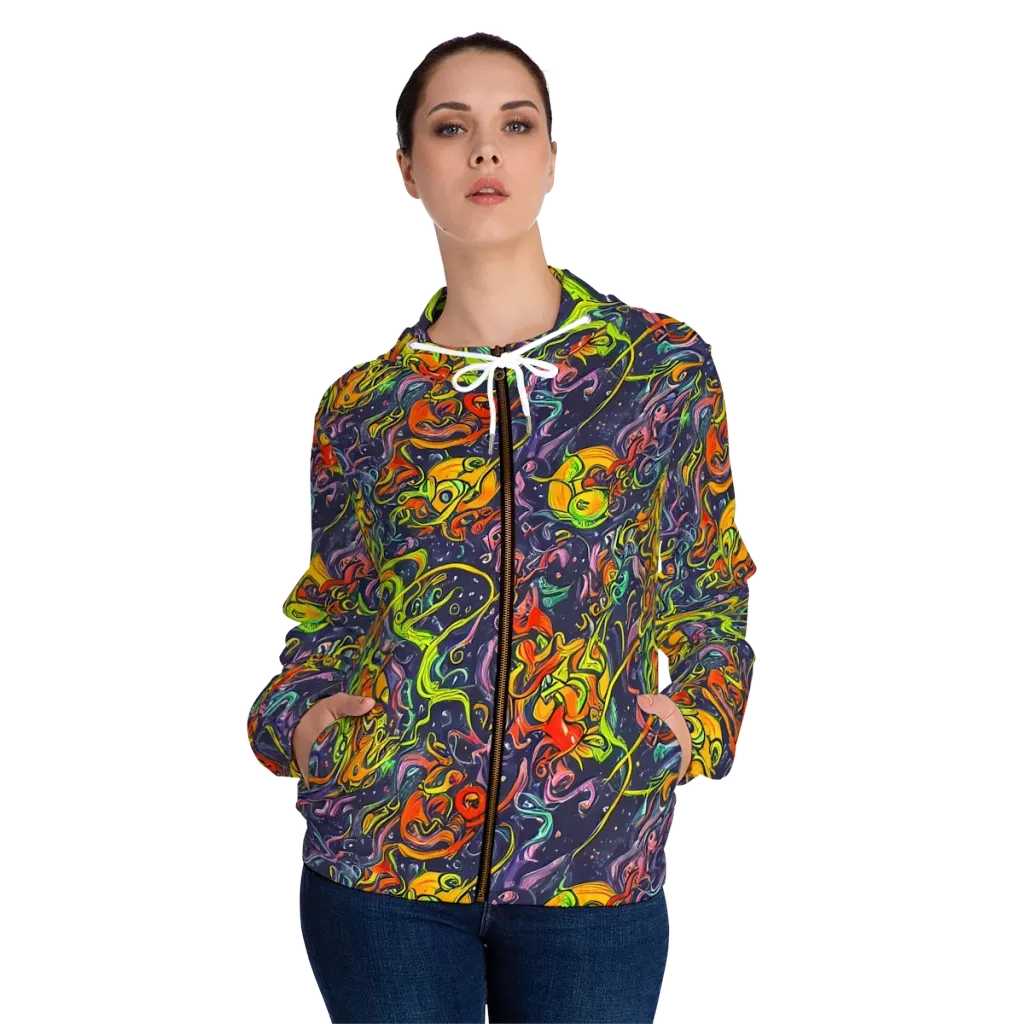 Starlit Medley on Women's Full-Zip Hoodie — Front On Person