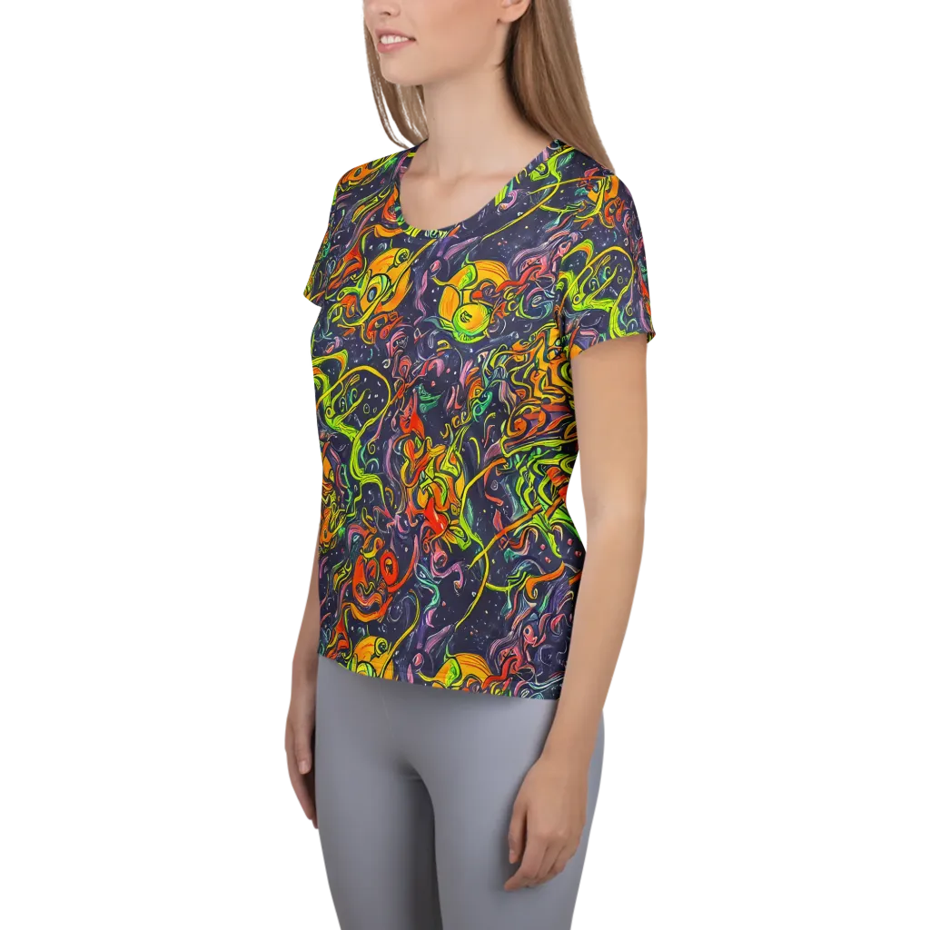 Starlit Medley on Women's Athletic T-Shirt — Left