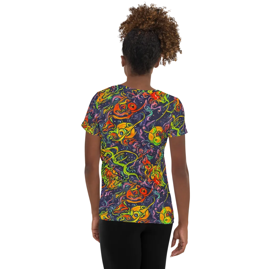 Starlit Medley on Women's Athletic T-Shirt — Back