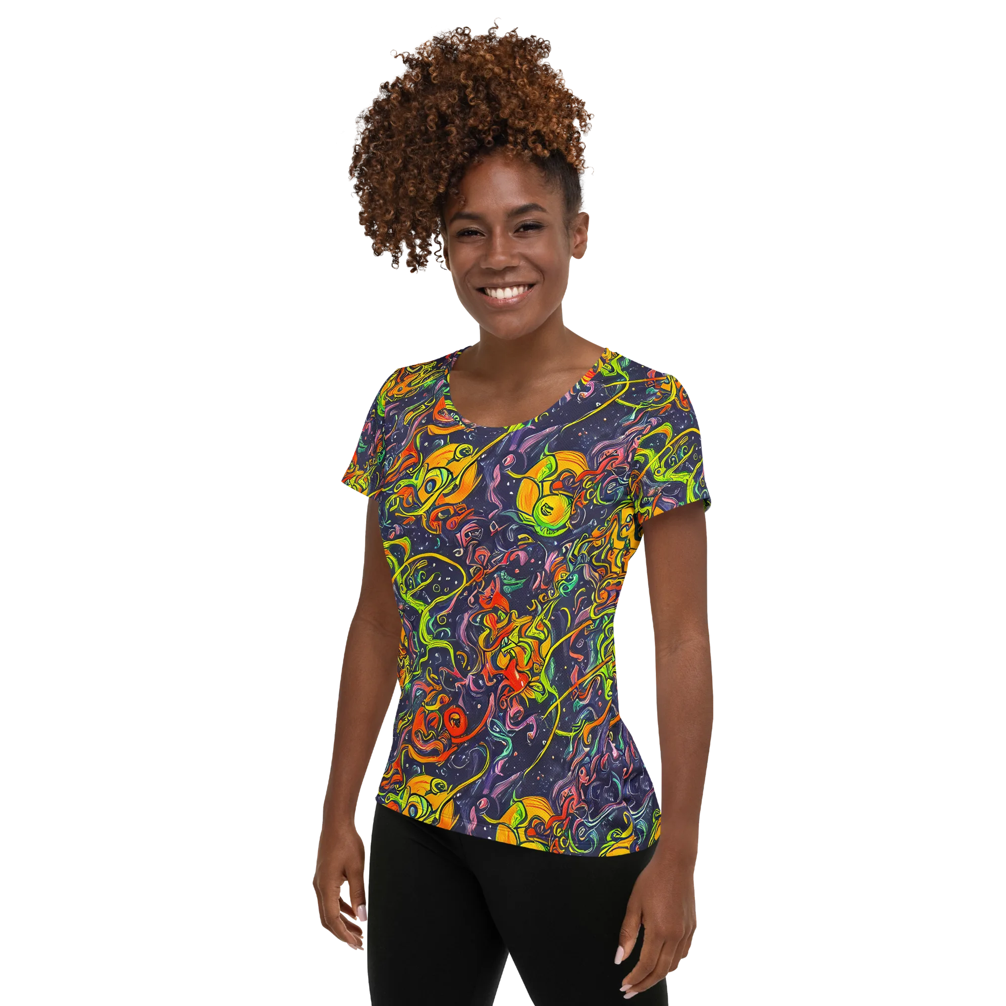 Starlit Medley on Women's Athletic T-Shirt — Left