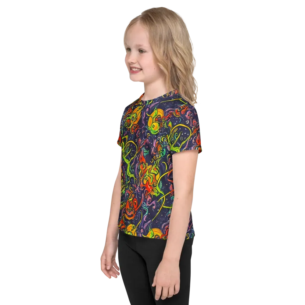 Starlit Medley on Kids Crew Neck T-Shirt — Left