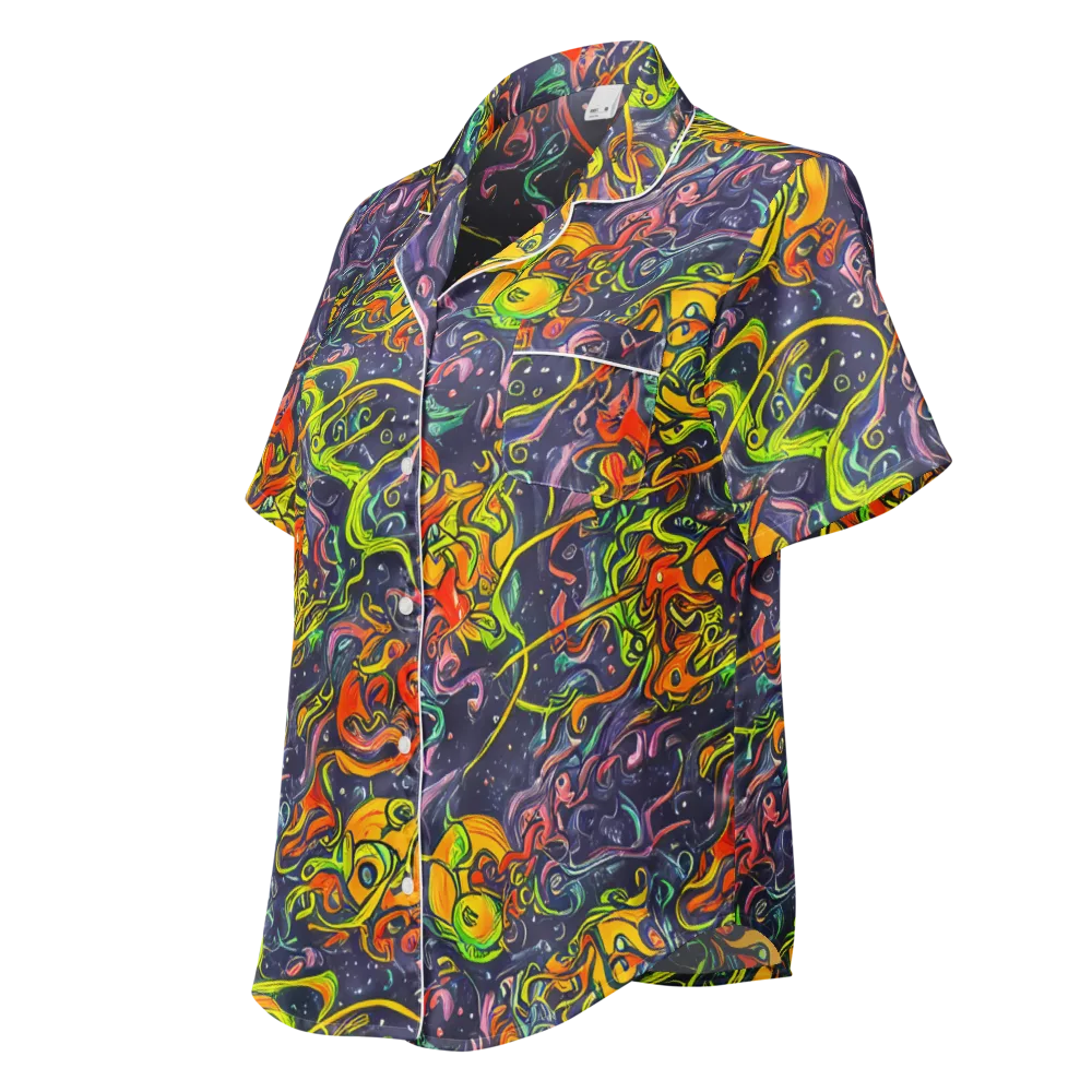 Starlit Medley on Women's Short Sleeve Pajama Top — Left Front