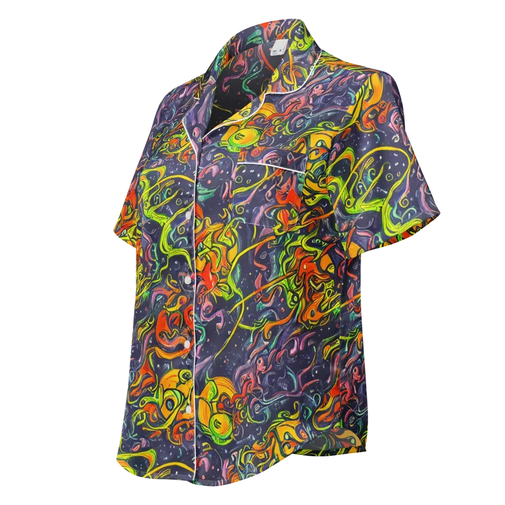 Starlit Medley on Women's Short Sleeve Pajama Top — Left Front