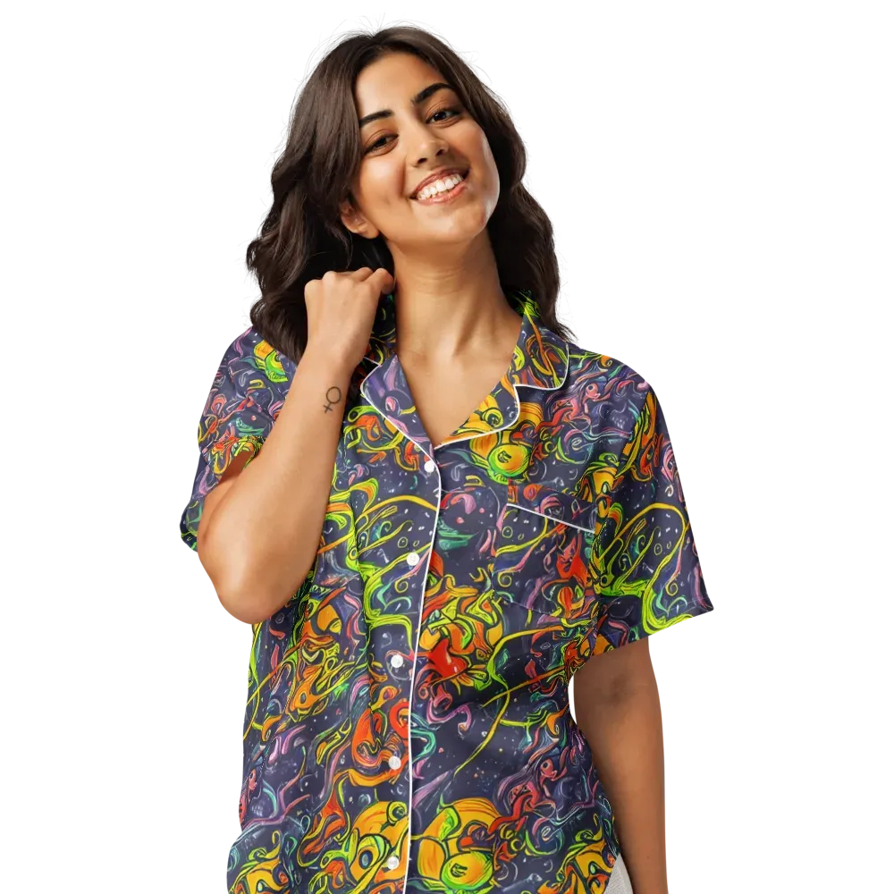 Starlit Medley on Women's Short Sleeve Pajama Top — Front