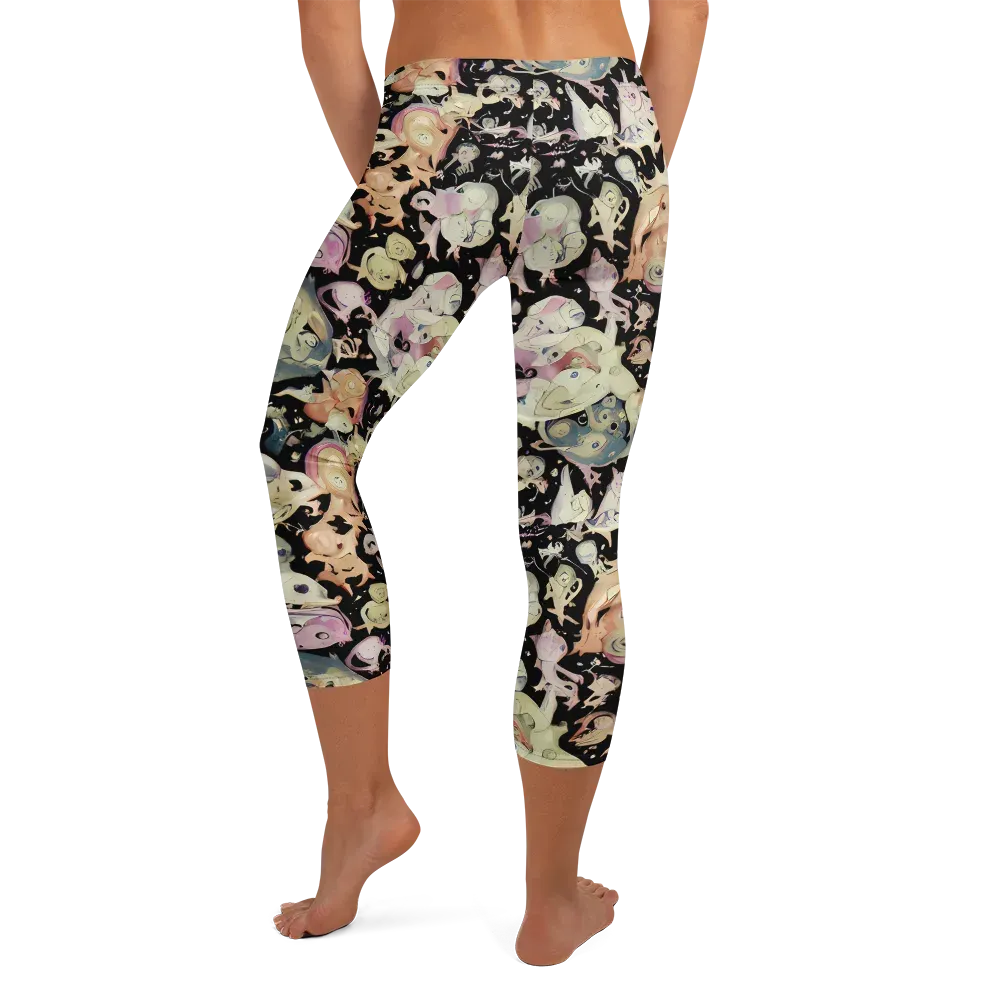 Dream Frog Parade on Capri Leggings — Back