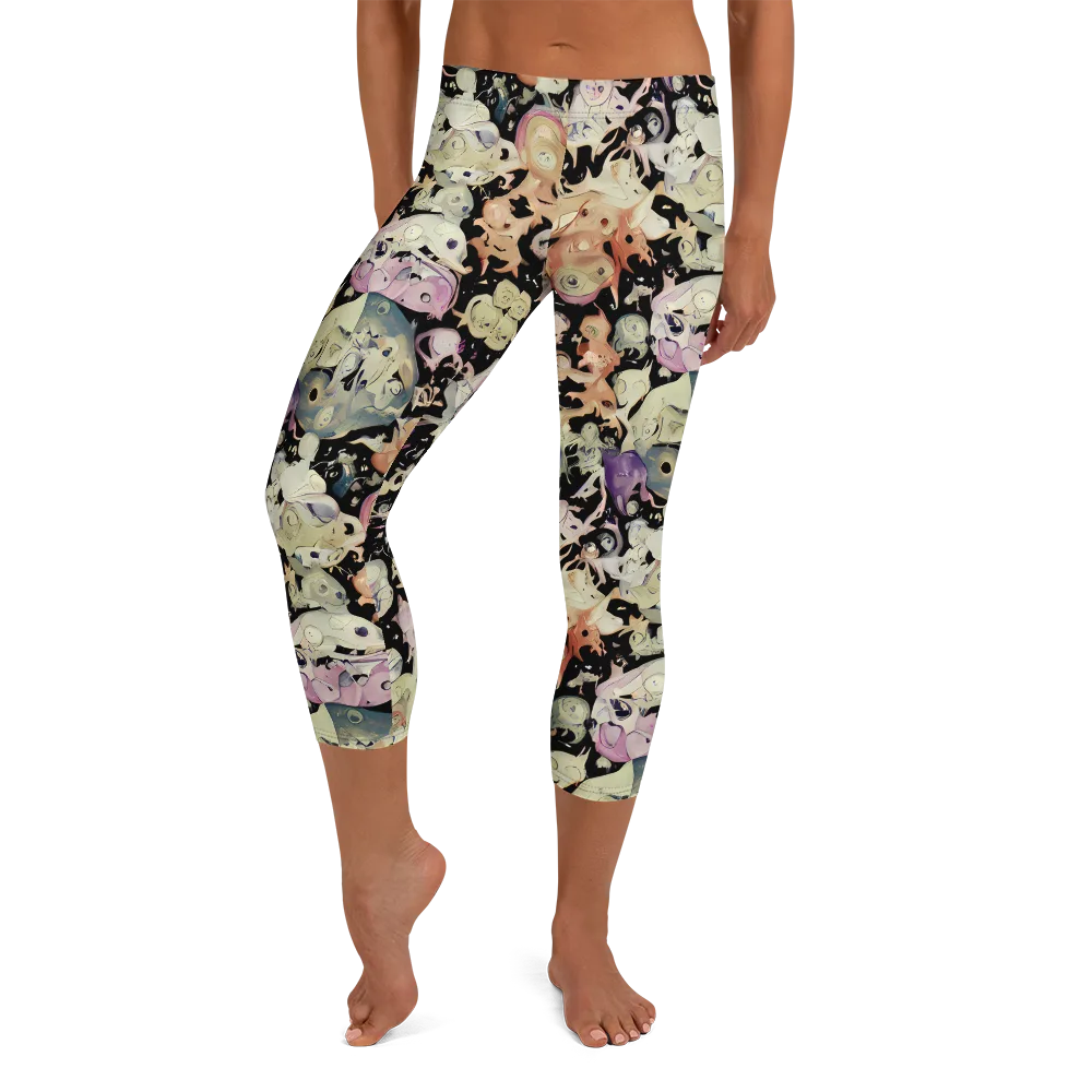 Dream Frog Parade on Capri Leggings — Front