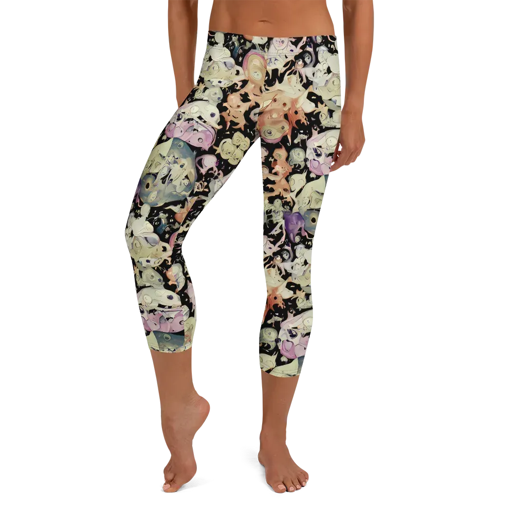 Dream Frog Parade on Capri Leggings — Front