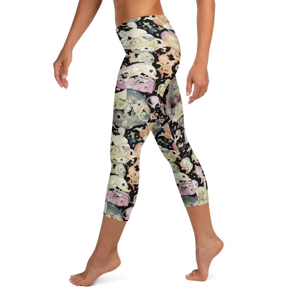 Dream Frog Parade on Capri Leggings — Left