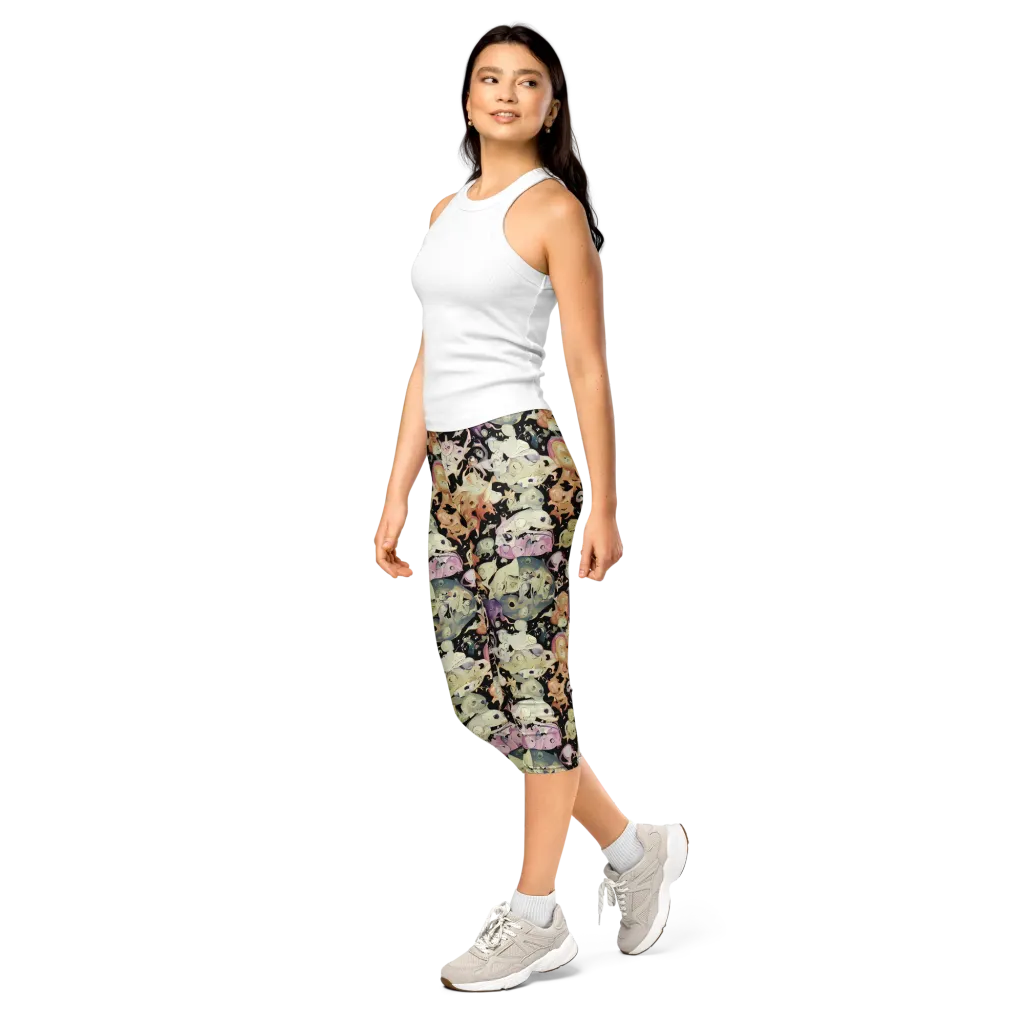 Dream Frog Parade on Capri Leggings — Left Front