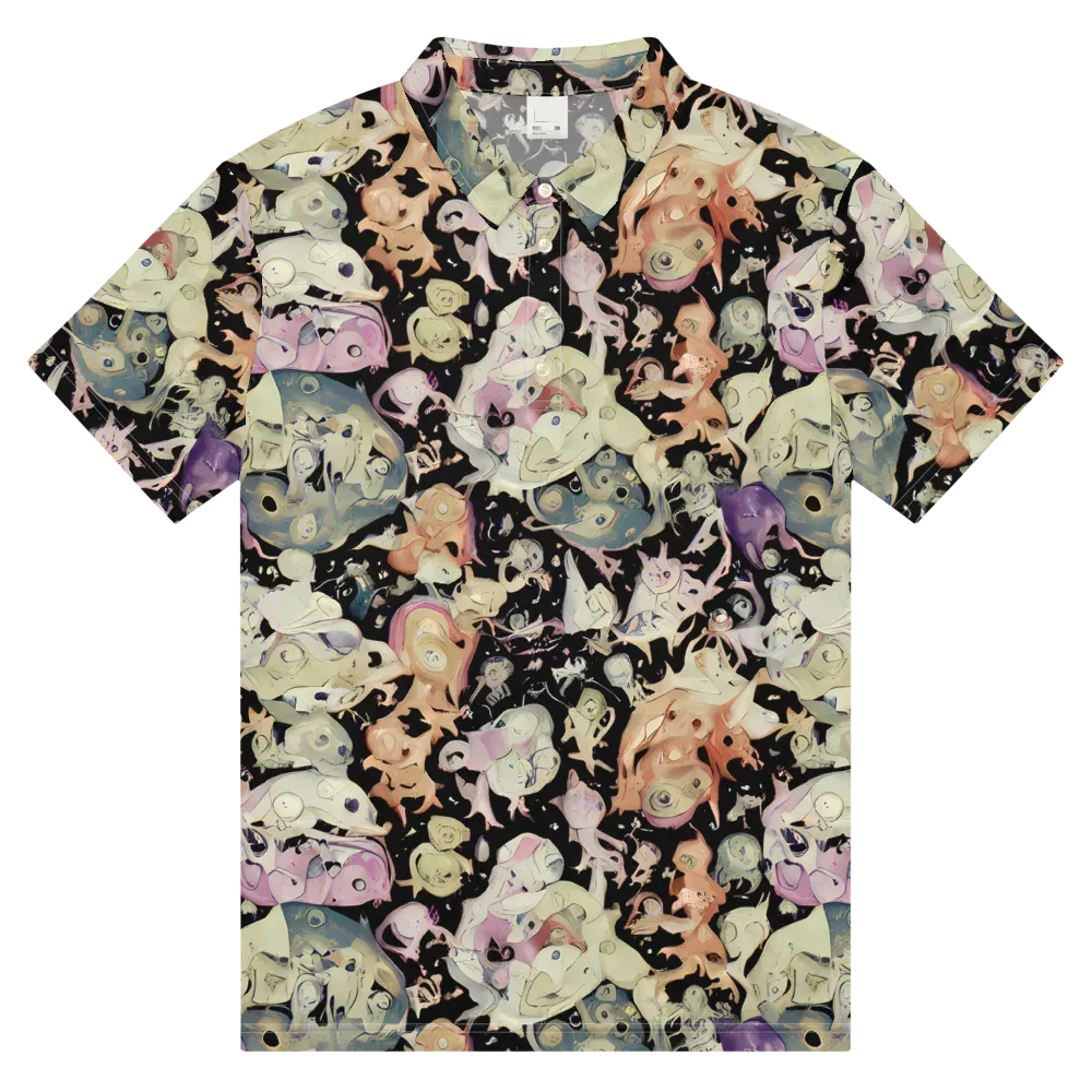 Dream Frog Parade on Men's Slim Fit Polo Shirt — Front