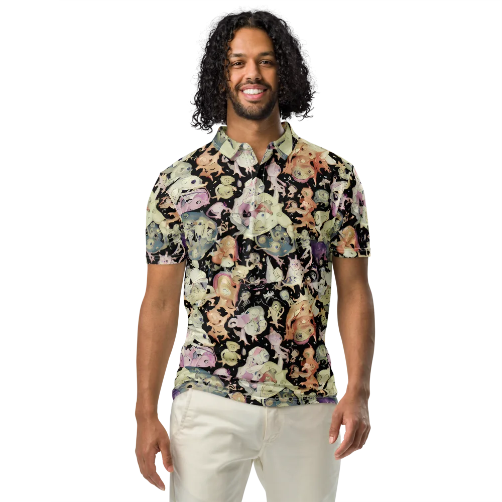 Dream Frog Parade on Men's Slim Fit Polo Shirt — Front