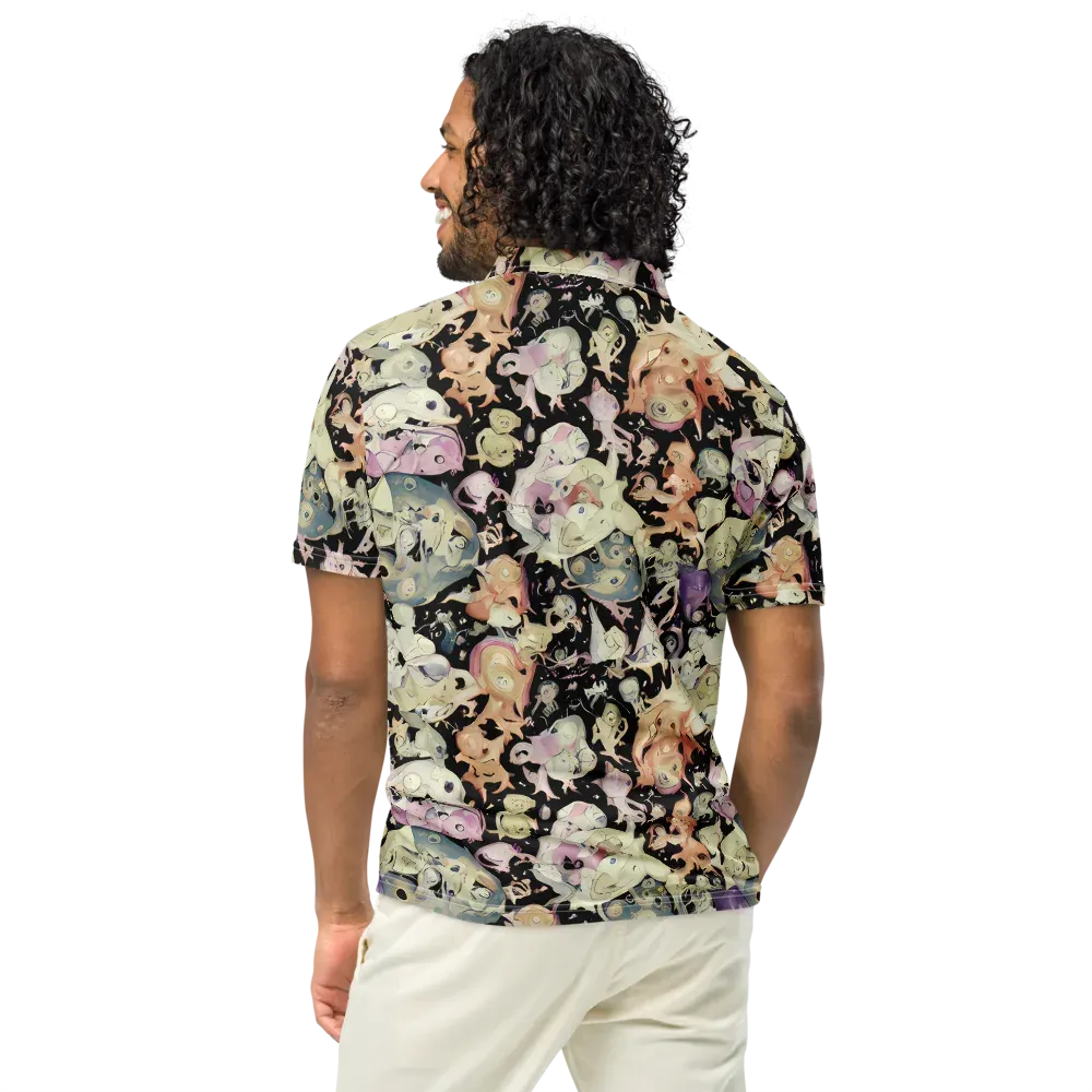 Dream Frog Parade on Men's Slim Fit Polo Shirt — Back