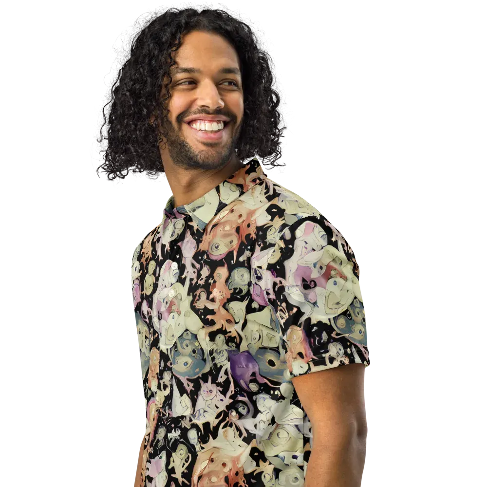 Dream Frog Parade on Men's Slim Fit Polo Shirt — Left Front