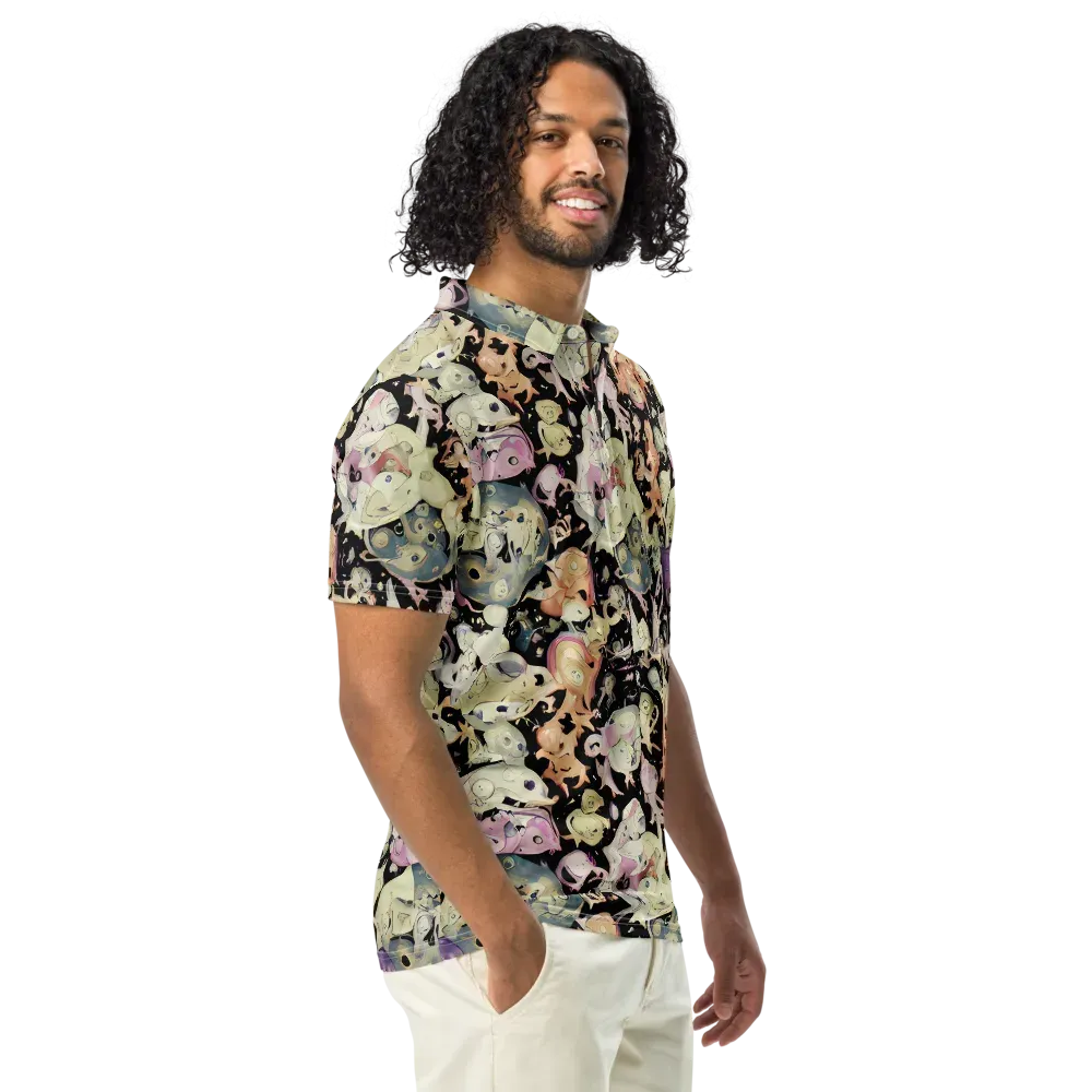 Dream Frog Parade on Men's Slim Fit Polo Shirt — Right Front