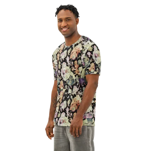 Dream Frog Parade on a Men's Cotton Crew Neck T-Shirt