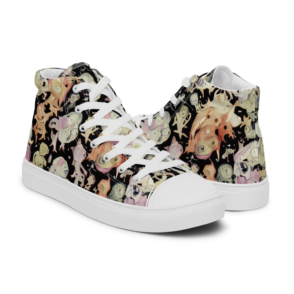 Dream Frog Parade on Men's High Top Canvas Shoes — Right