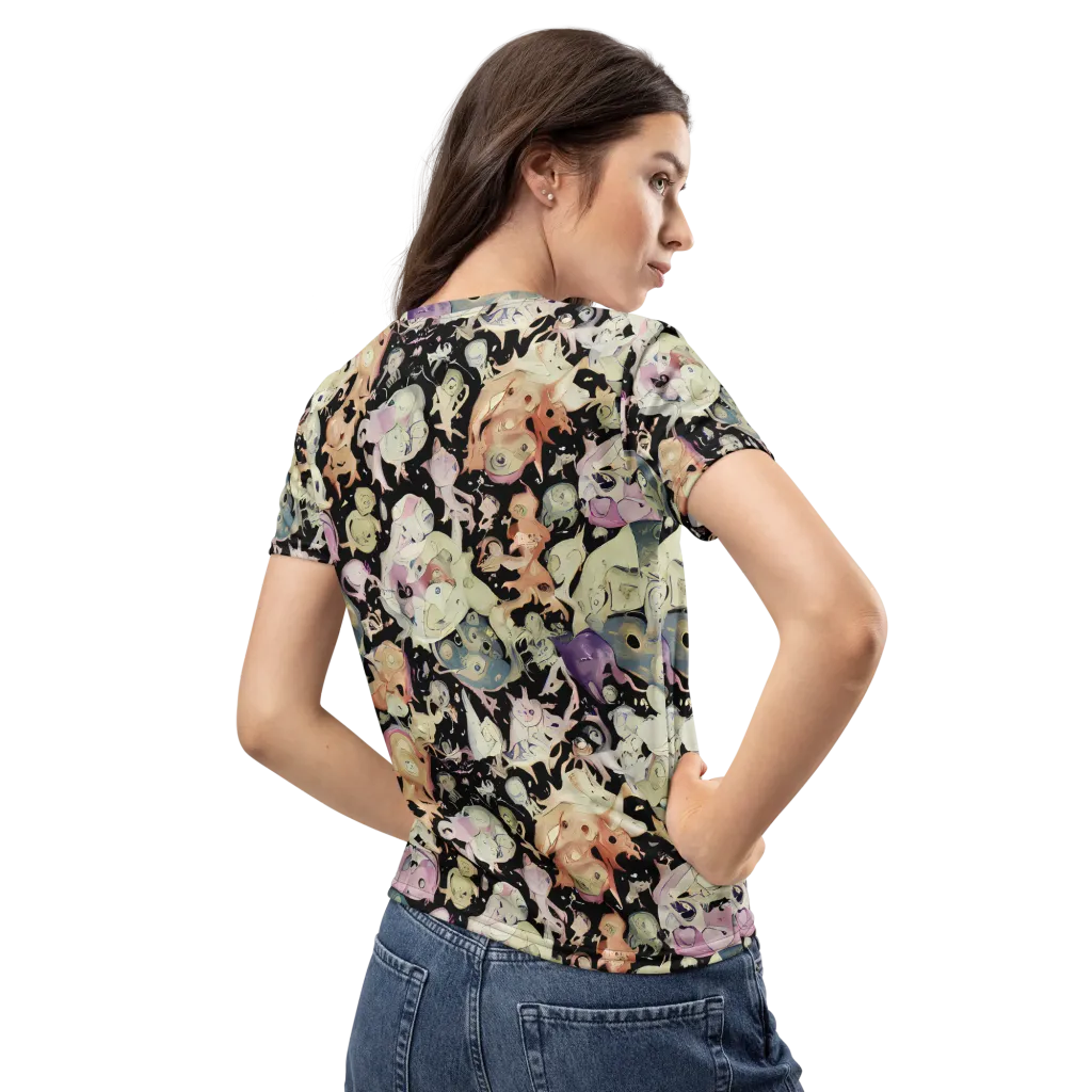 Dream Frog Parade on Women's Crew Neck T-Shirt — Back