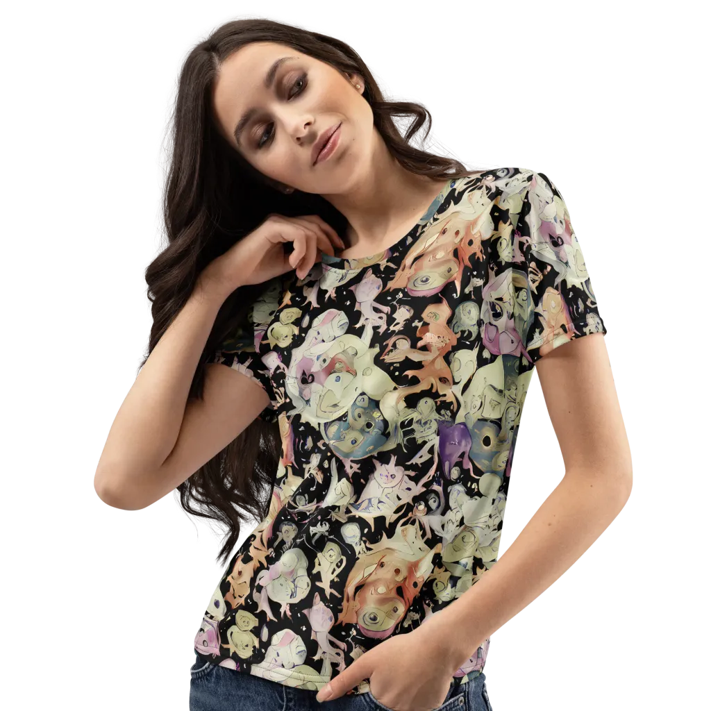 Dream Frog Parade on Women's Crew Neck T-Shirt — Left Front