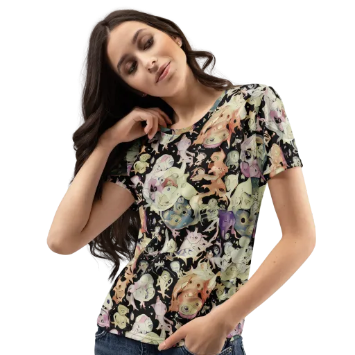 Dream Frog Parade on a Women's Crew Neck T-Shirt