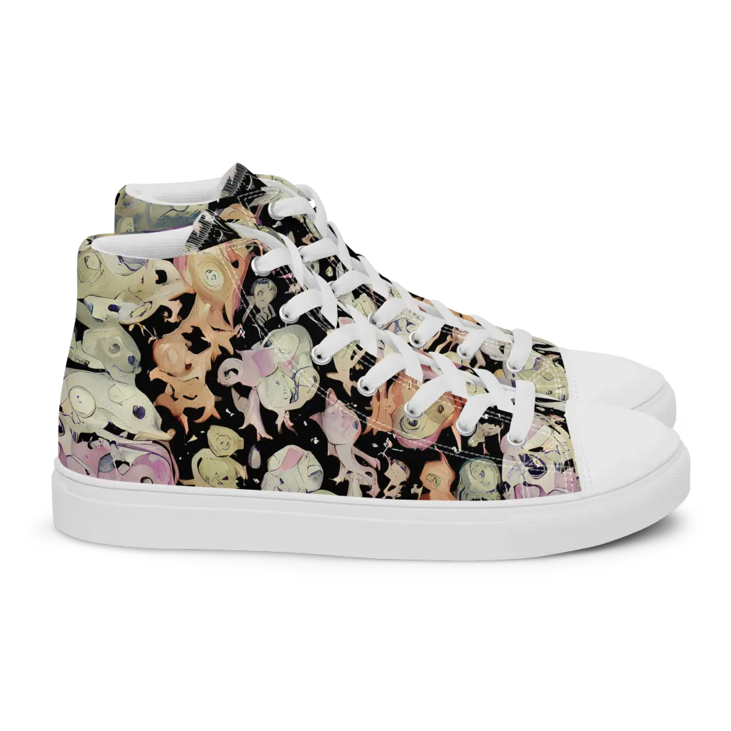 Dream Frog Parade on Women's High Top Canvas Shoes — Right