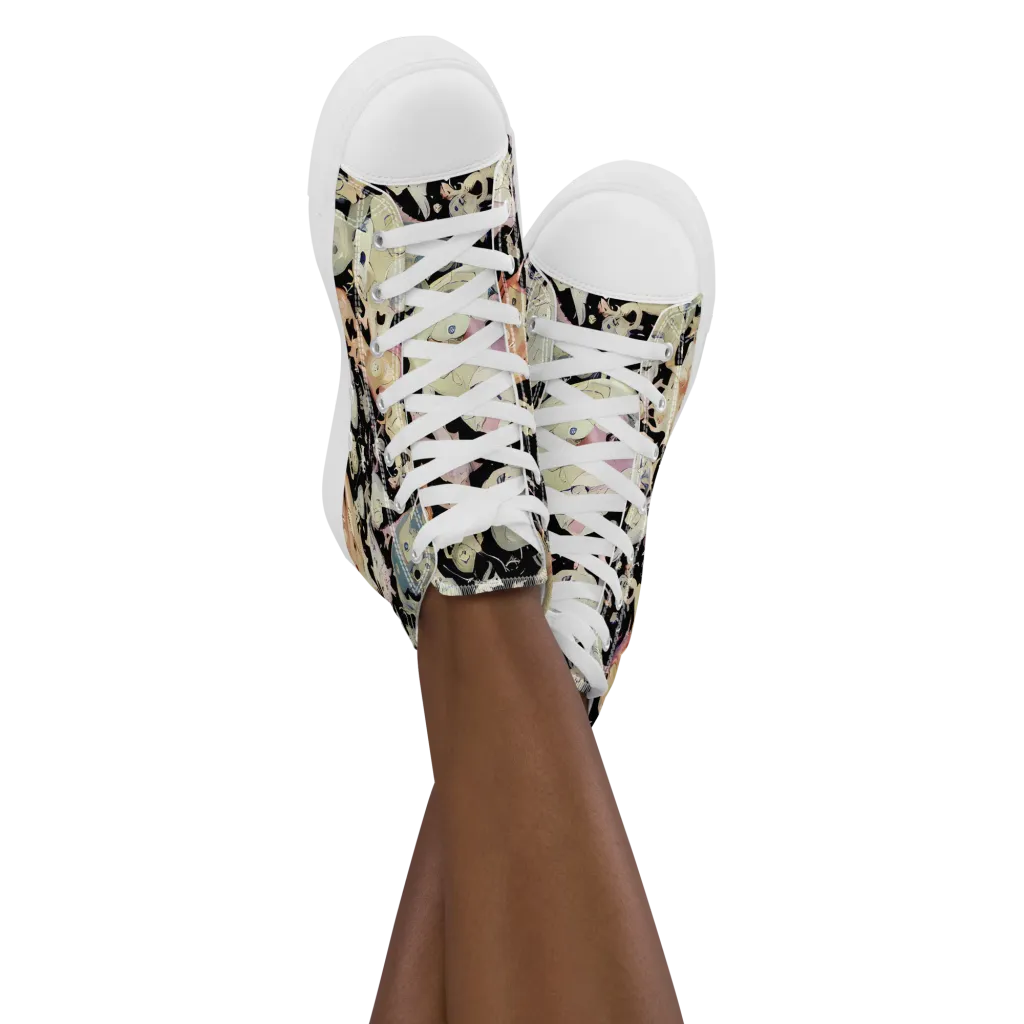 Dream Frog Parade on Women's High Top Canvas Shoes — Front