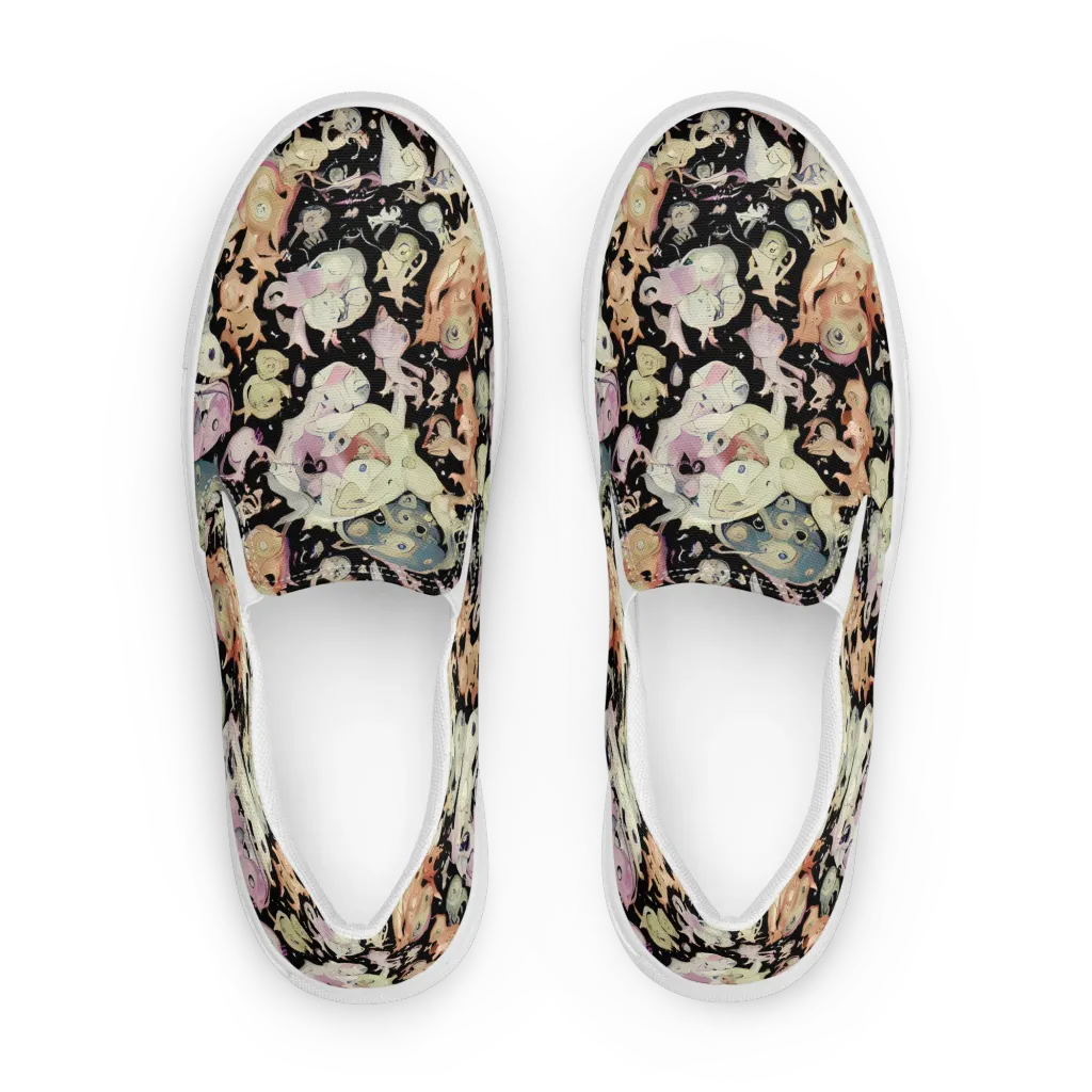 Dream Frog Parade on Men's Slip-On Canvas Shoes — Front