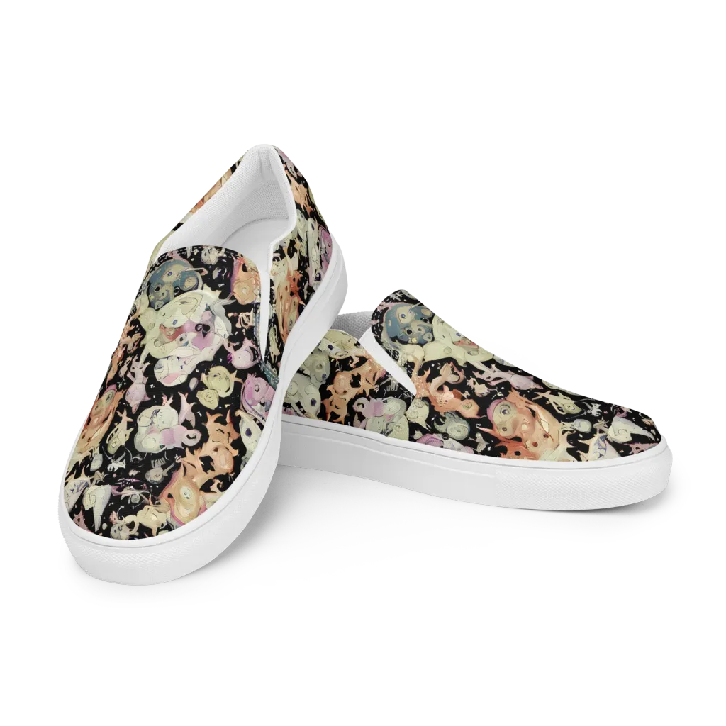 Dream Frog Parade on Men's Slip-On Canvas Shoes — Left Front