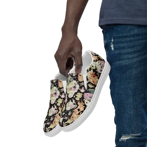 Dream Frog Parade on a Men's Slip-On Canvas Shoes