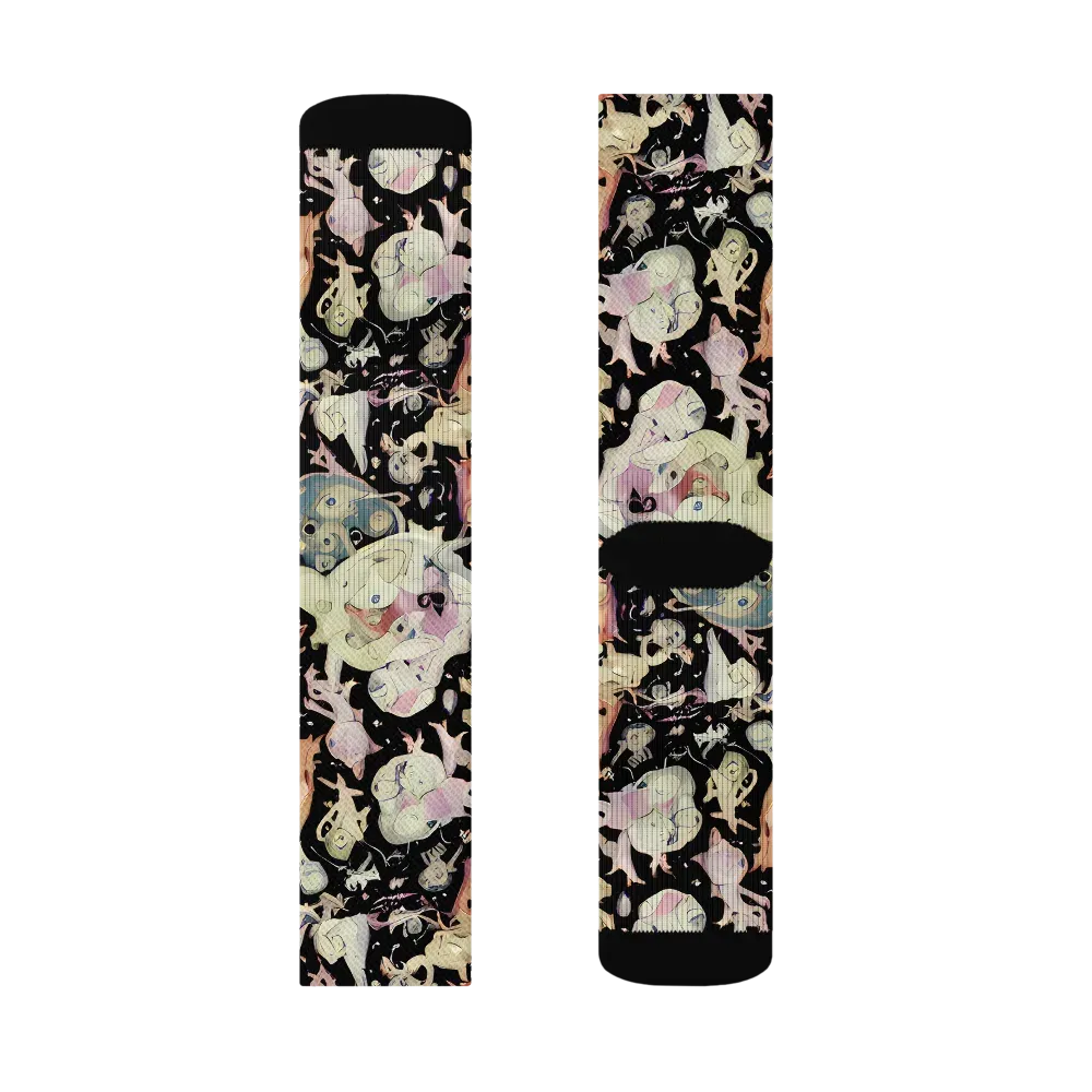Dream Frog Parade on Socks — Right Sock