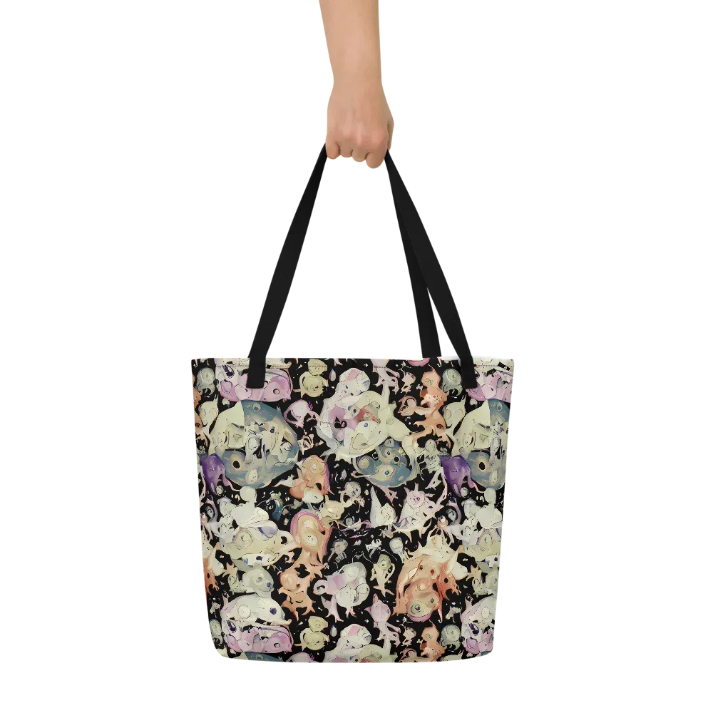 Dream Frog Parade on Large Tote Bag W/ Pocket — Front