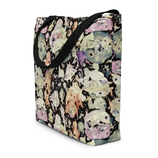 Dream Frog Parade on a Large Tote Bag W/ Pocket
