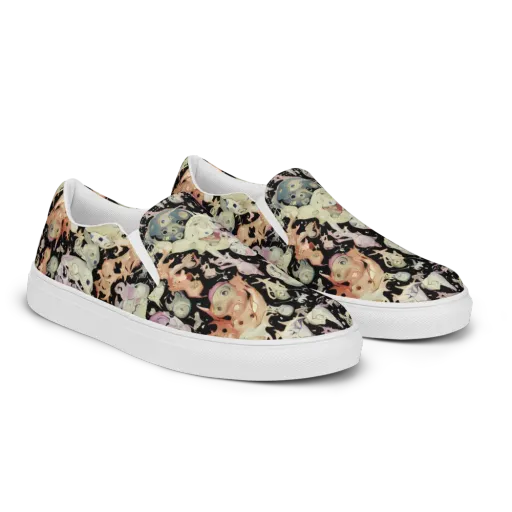 Dream Frog Parade on a Women's Slip-On Canvas Shoes