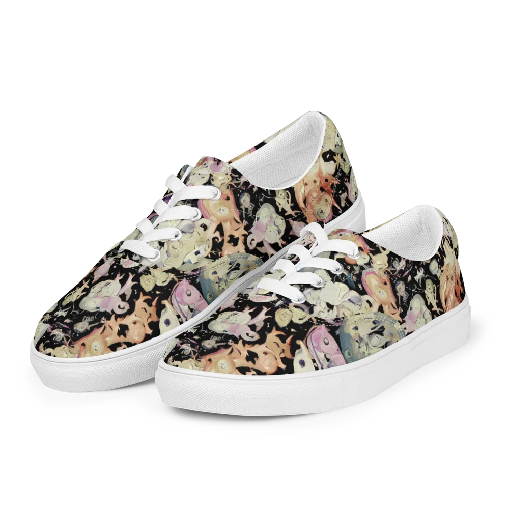 Dream Frog Parade on Men's Lace-Up Canvas Shoes — Left Front