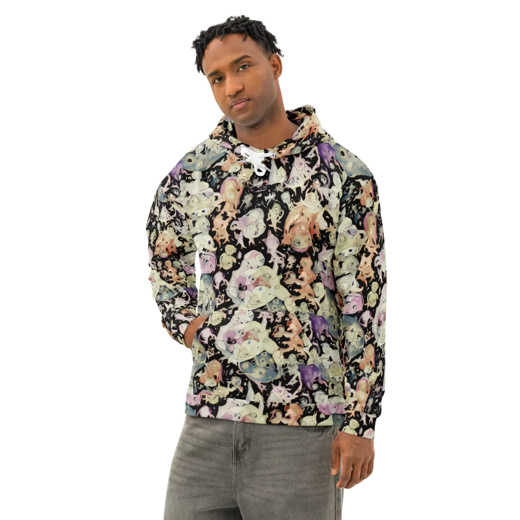Dream Frog Parade on Cotton Hoodie — Left Front