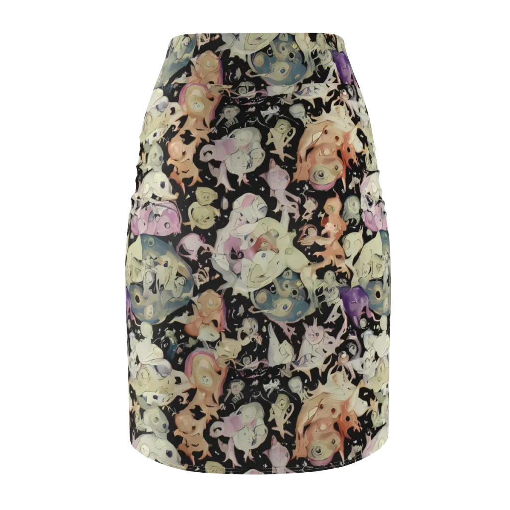 Dream Frog Parade on Pencil Skirt — Back