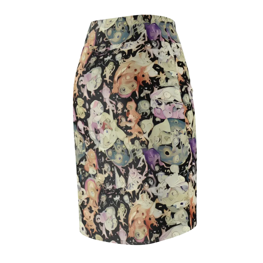 Dream Frog Parade on Pencil Skirt — Back Side