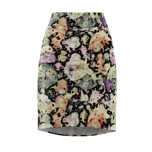 Dream Frog Parade on a Pencil Skirt